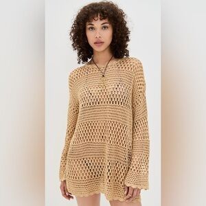 Show Me Your MuMu Beige Crochet Beach Tunic Coverup
